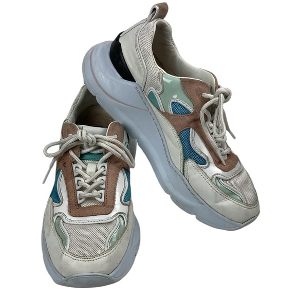 D.A.T.E. Fuga Leather Nylon Mesh Sneaker, Size 7 - Picture 1 of 13